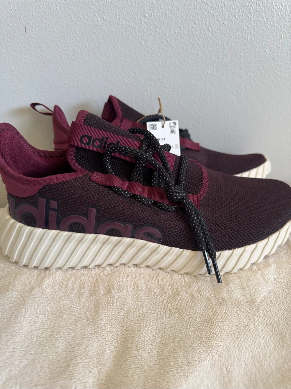 adidas Kids Burgundy and Cream Athletic Sneakers
